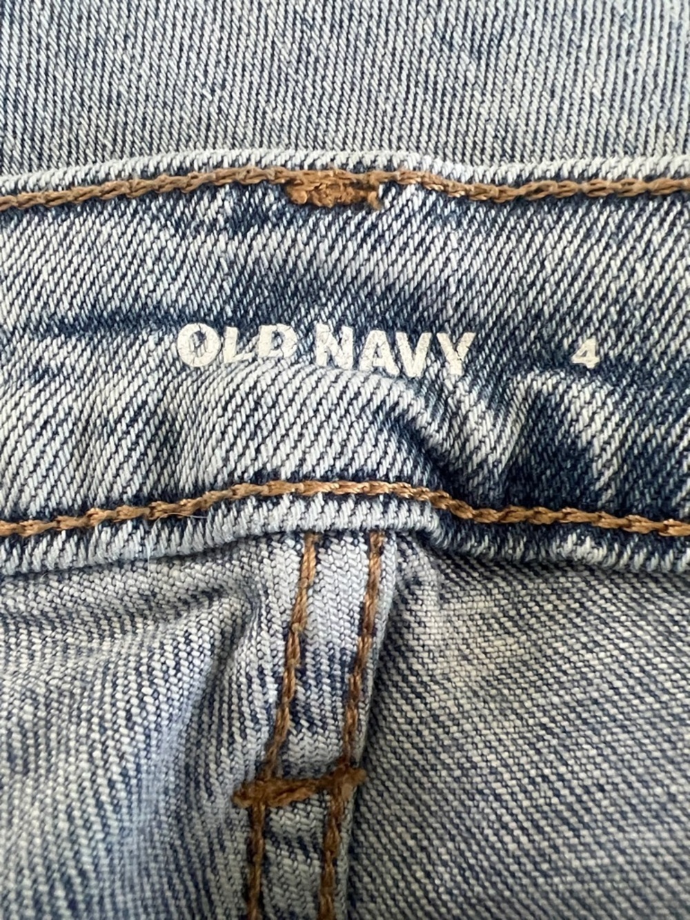 OLD NAVY Light Blue Straight-Leg High-Rise RAW HEM JEANS 👖 - Picture 3 of 7